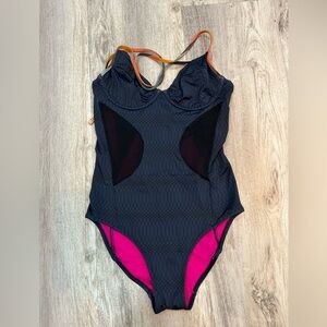 Paul Smith one piece black swim suit - small
